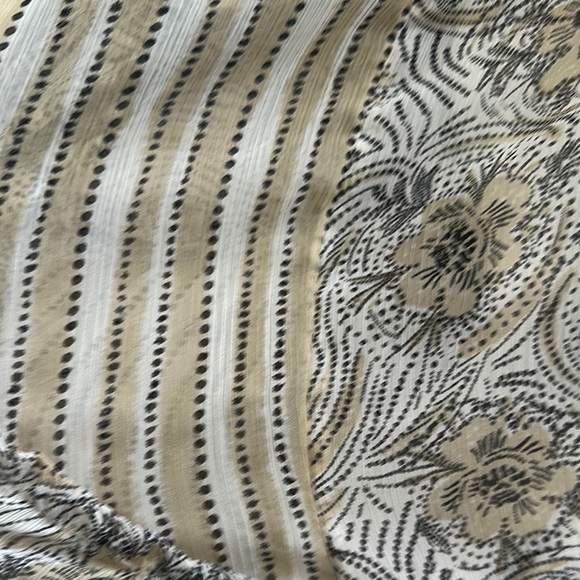 Free People Cream and Gray Ruffled Tie Front Sundress - Picture 2 of 2